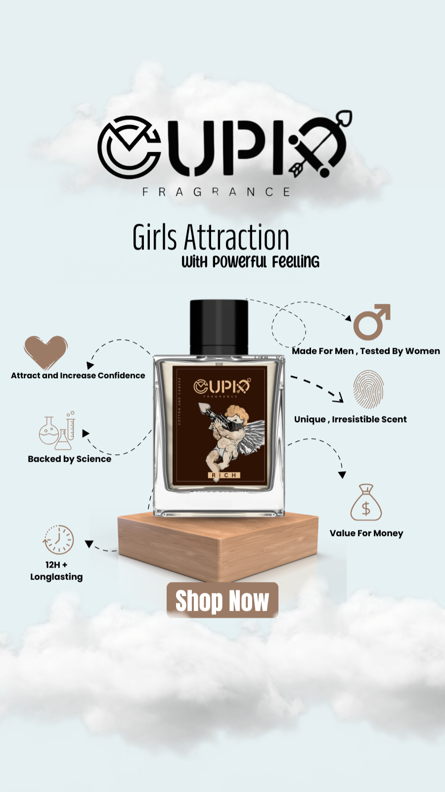 CUPID RICH FRAGRANCE ORIGINAL Cologne for Men , Long Lasting Fragrances 50ML (20)