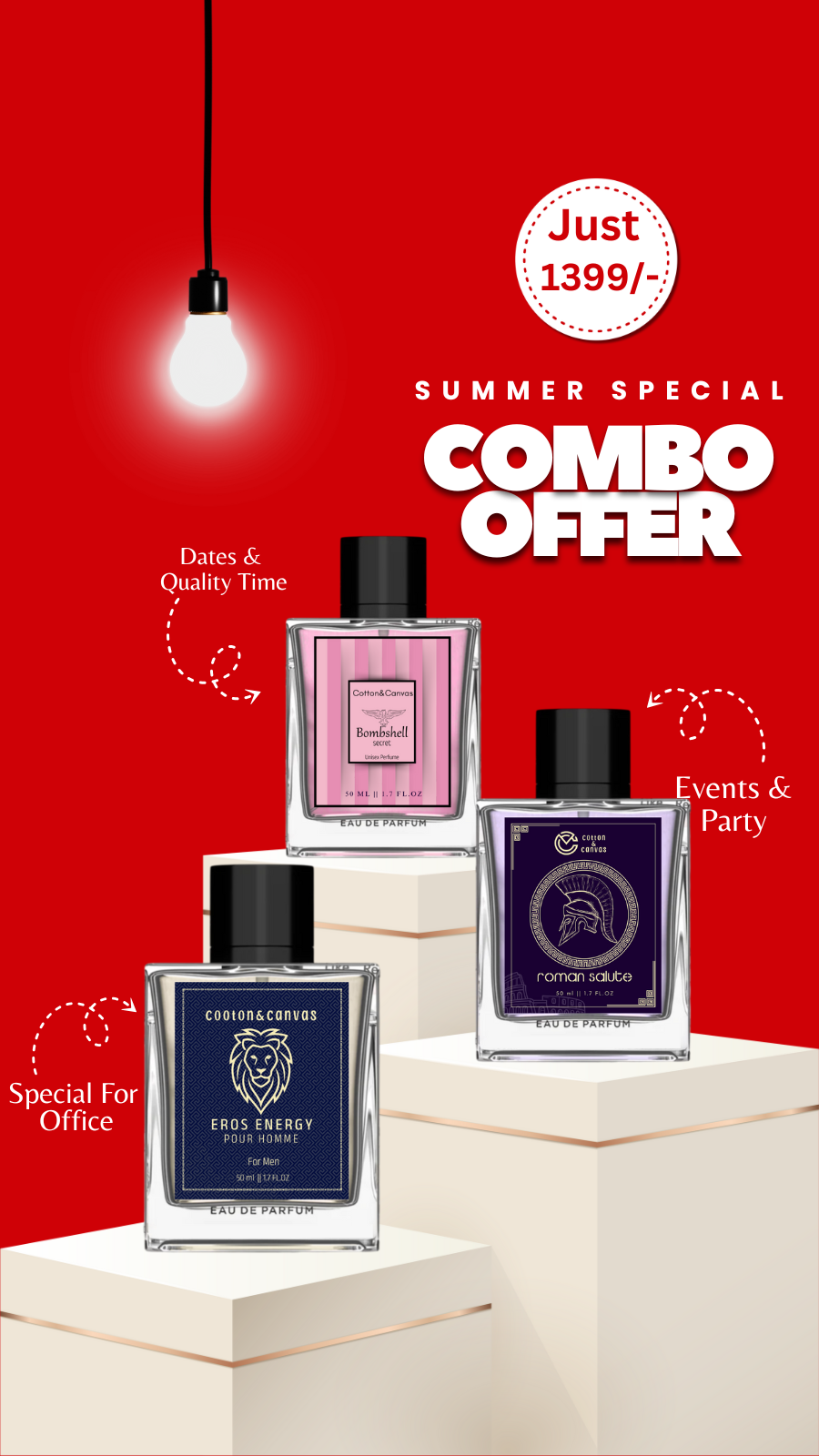Best seller EROS , Bombshell , Roman Salute combo special perfume