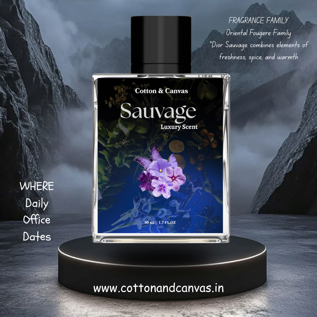 Sauvage Luxury Scent Perfume for Men – Fresh Bergamot, Spicy Pepper & Woody Amber Fragrance (50ml)